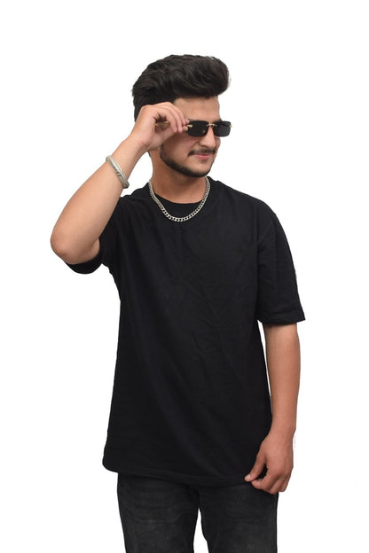 Oversized t shirt for boys black printed